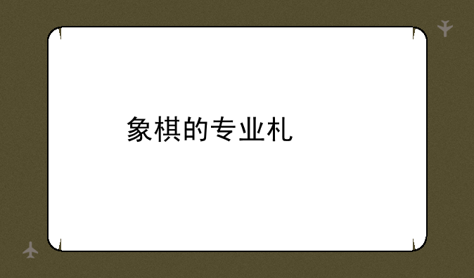 象棋的专业术语