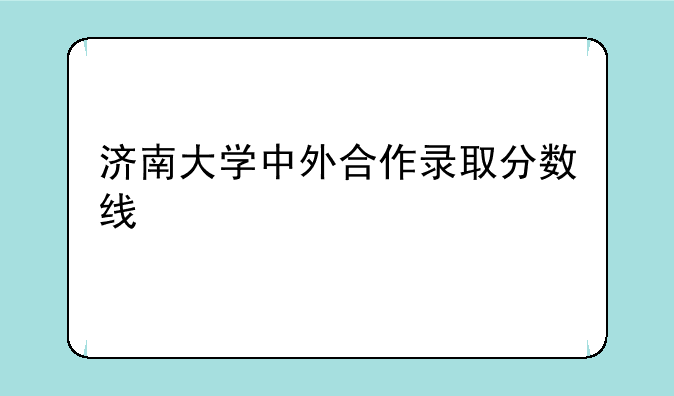 济南大学中外合作录取分数线