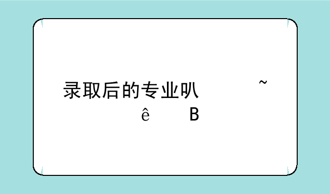 录取后的专业可以查询了吗